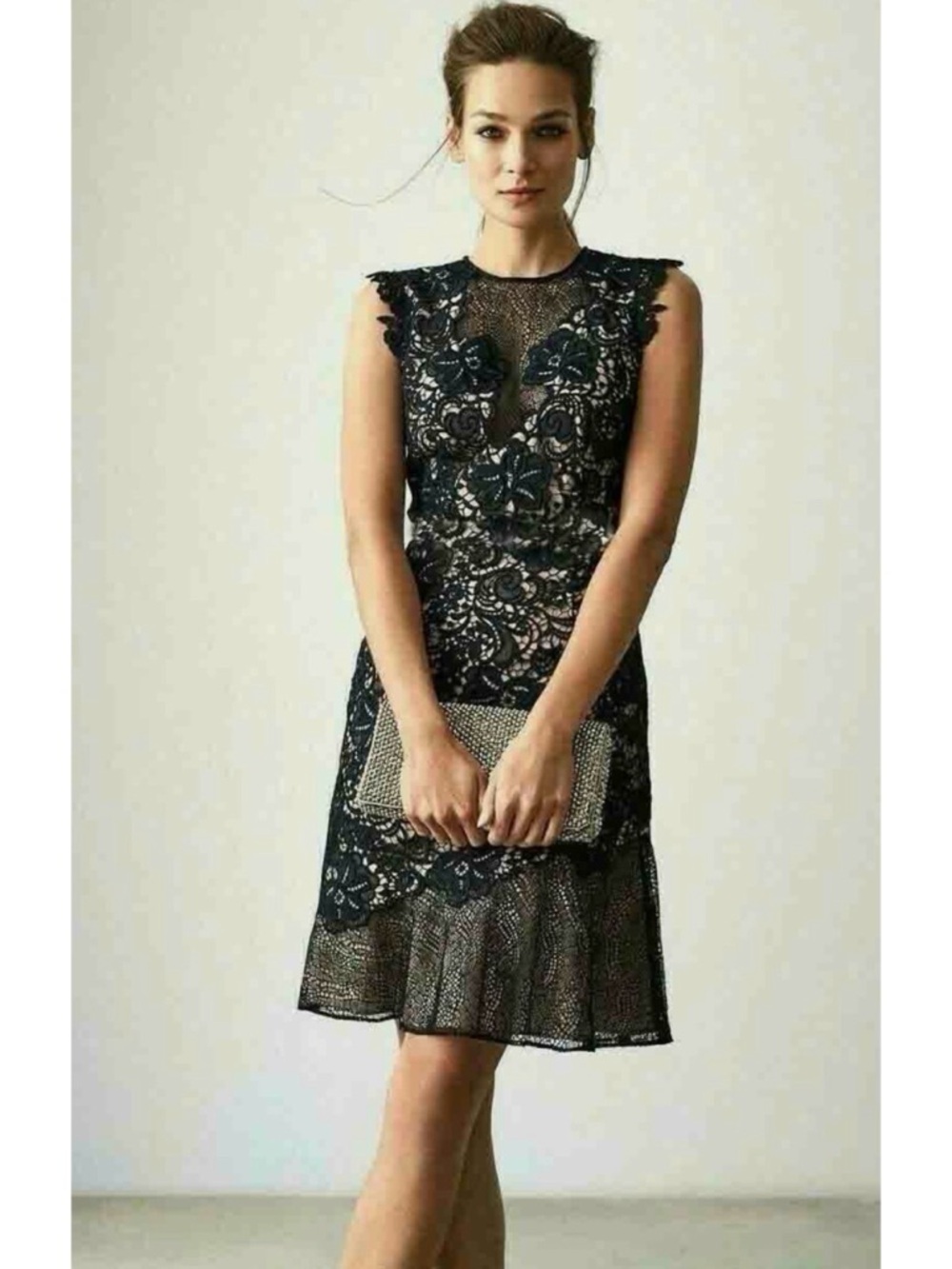 NWT Reiss June Lace Navy Blue Dress, size US 2 - Picture 3 of 14